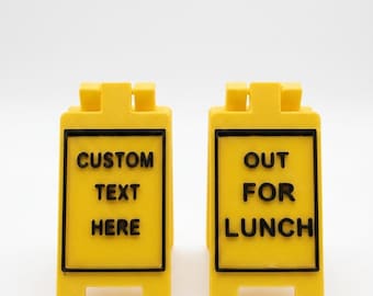 Mini letrero de piso con texto personalizado - Decoración divertida para escritorio de oficina - Letrero de piso personalizado - Letrero con mensaje personalizado - Regalo para maestros y compañeros de trabajo