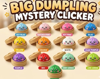 Mystery Dumpling Clicker Fidget Toy, Cute  bun clicky Fidget, Stress Relief 3D Printed Desk Toy, Sensory ASMR Clicky,Birthday Party favor
