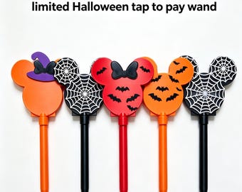 Varita de pago sin contacto de Halloween, tarjetero con orejas de ratón personalizado, regalo para vacaciones en el País de las Maravillas, accesorio adorable para fiestas de Halloween, regalo para ella.