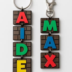 Personalized 3D Printed Gamer Name Keychain: Colorful Travel Bag Tag