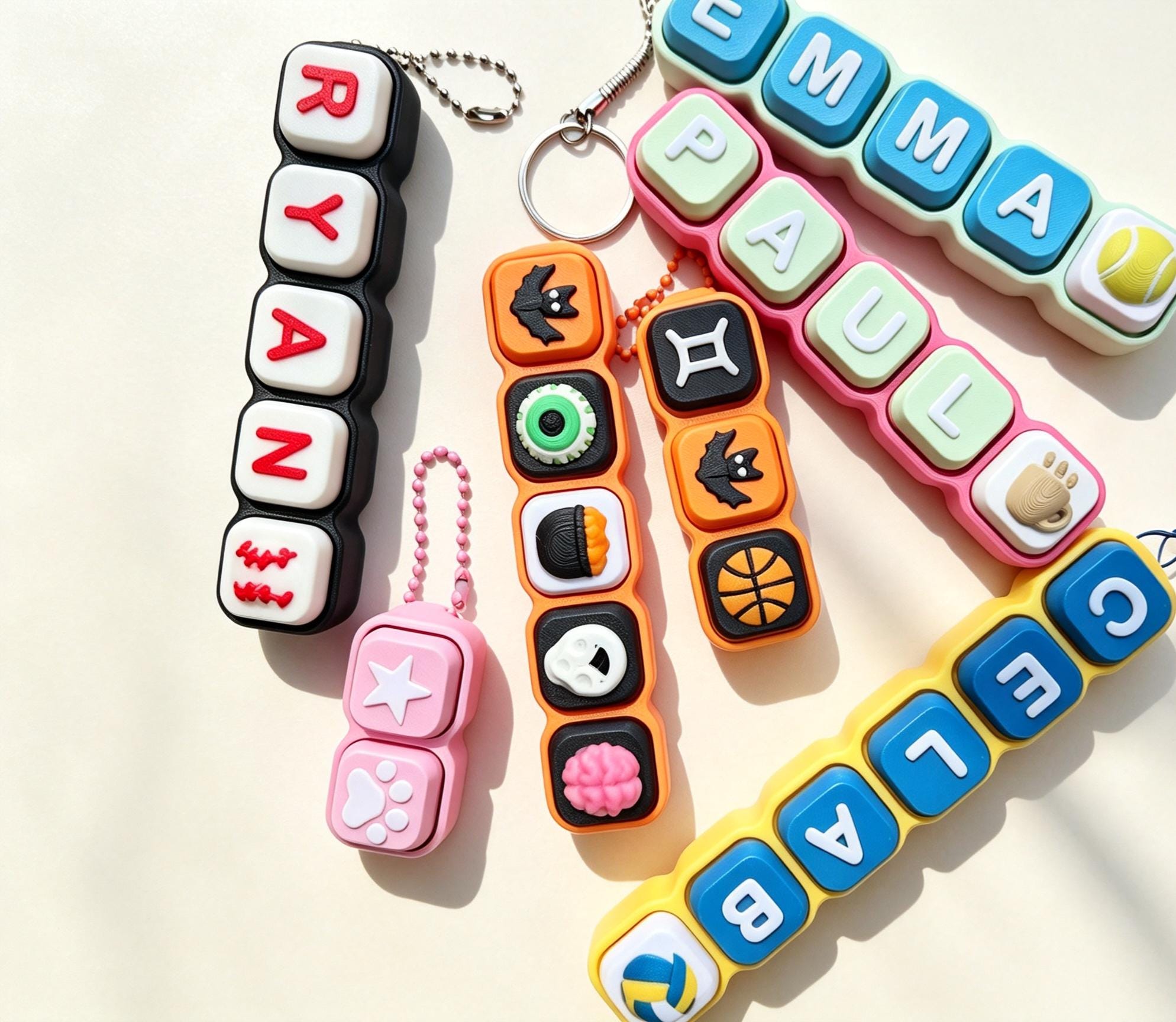 Keyboard fidget name keychain - Etsy 日本