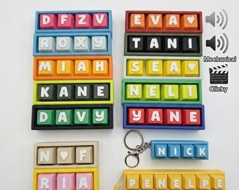 Name Keyboard Clicker Fidegt | Custom Name Keycap Keychain | Keycaps Clicky Fidget Letters | ASMR Click Toy | Stress relief office gifts