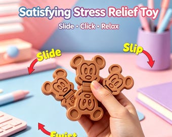 Regalo de crucero Pixie Dusting FE / Deslizador giratorio Waffle Flip Twist / Juguete antiestrés inspirado en un ratón / Divertido gadget de bolsillo, lindo juguete antiestrés para niños de viaje mágico