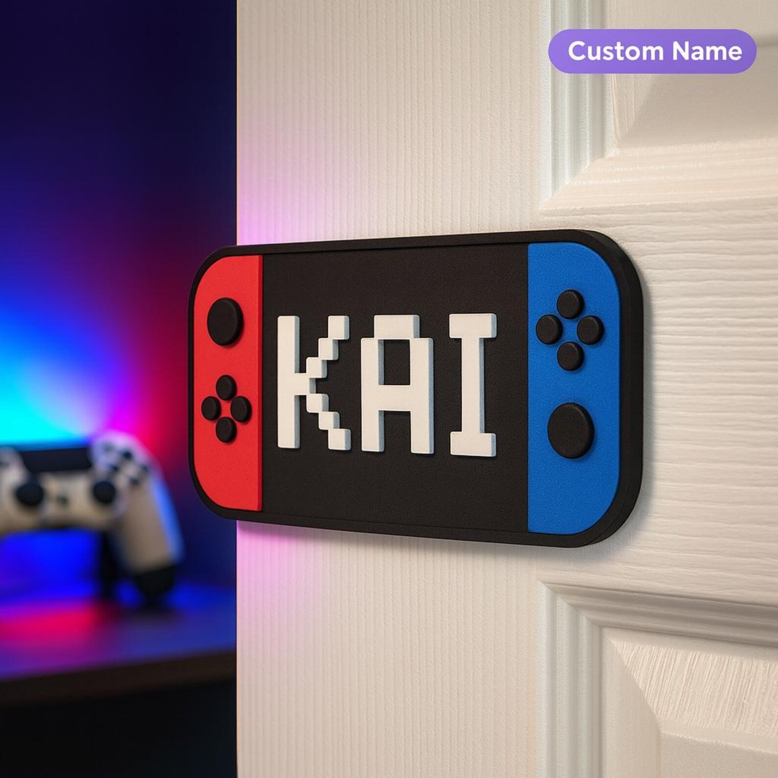 Gamer Name Sign Custom Gamer Style Name Sign-personalized Game Room Decor- Boys Room ...