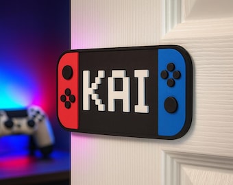 Custom gamer Style Name Sign-Personalized Game Room Decor- Boys Room Door Sign-Gift for Game lovers- Kid Birthday Gift - Back to School gift