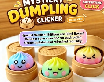 Cute Dumpling Clicker Fidget Toy, Mystery bun clicky Fidget, Stress Relief 3D Printed Desk Toy, Sensory ASMR Clicky, Birthday Party favor