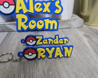 Kundenspezifisches Gamer Namensschild | Zurück zu Schulzubehör | Personalazlied Schulrucksack Name Schlüsselanhänger | Monster Trainer Geburtstagsparty Goodies