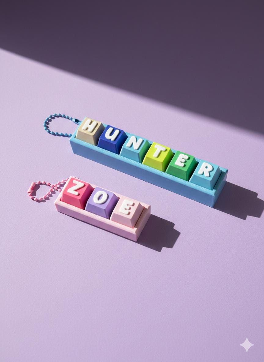 Custom Click Name Personalized Keyboard Clicker Name Keychain | Custom Name Keycap Fidget ...