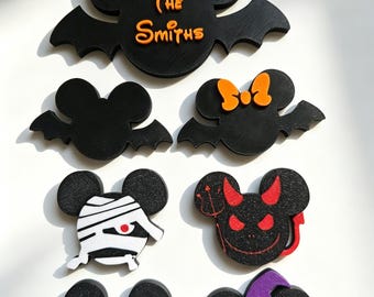 Imán de ratón mágico espeluznante para polvo de hadas, imán lindo para la puerta de un crucero de Halloween, extensor de pez mágico, recuerdo de fiesta de Halloween para pedir dulces