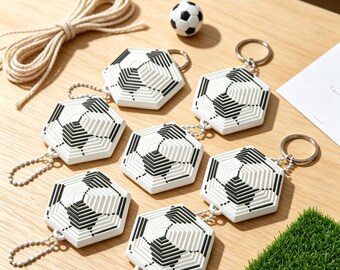 Soccer Fidget Keychain, Sports Hexagon Fidget, End of Season Team Gifts, Soccor Bag Tag Gift for Kids Team, Birthday Party favors