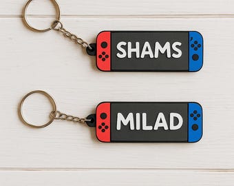 Personalized gaming Inspired Name Keychain – Custom Gamer Tag Keyring -Fun Backpack Name Tag-Gift for Game lovers- Boy Birthday party