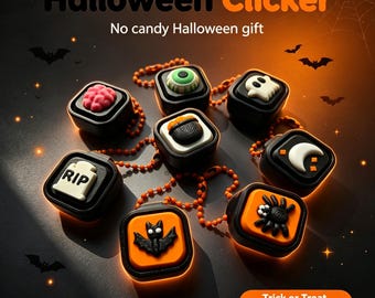 Classroom Hallowee Clicker Fidget toys,  Halloween Spooky fun Party Favor, Halloween No Candy Halloween Treat and basket filler