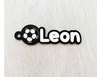 Llavero personalizado con nombre de fútbol: Etiqueta personalizada para el bolso del equipo