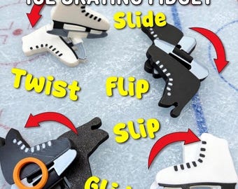 Juguete antiestrés para patinaje sobre hielo / Regalo de fin de temporada de patinaje sobre hielo, recuerdos para equipos de patinaje artístico, relleno para bolsas de regalos de fiestas de cumpleaños de patinaje, regalos de hockey sobre hielo