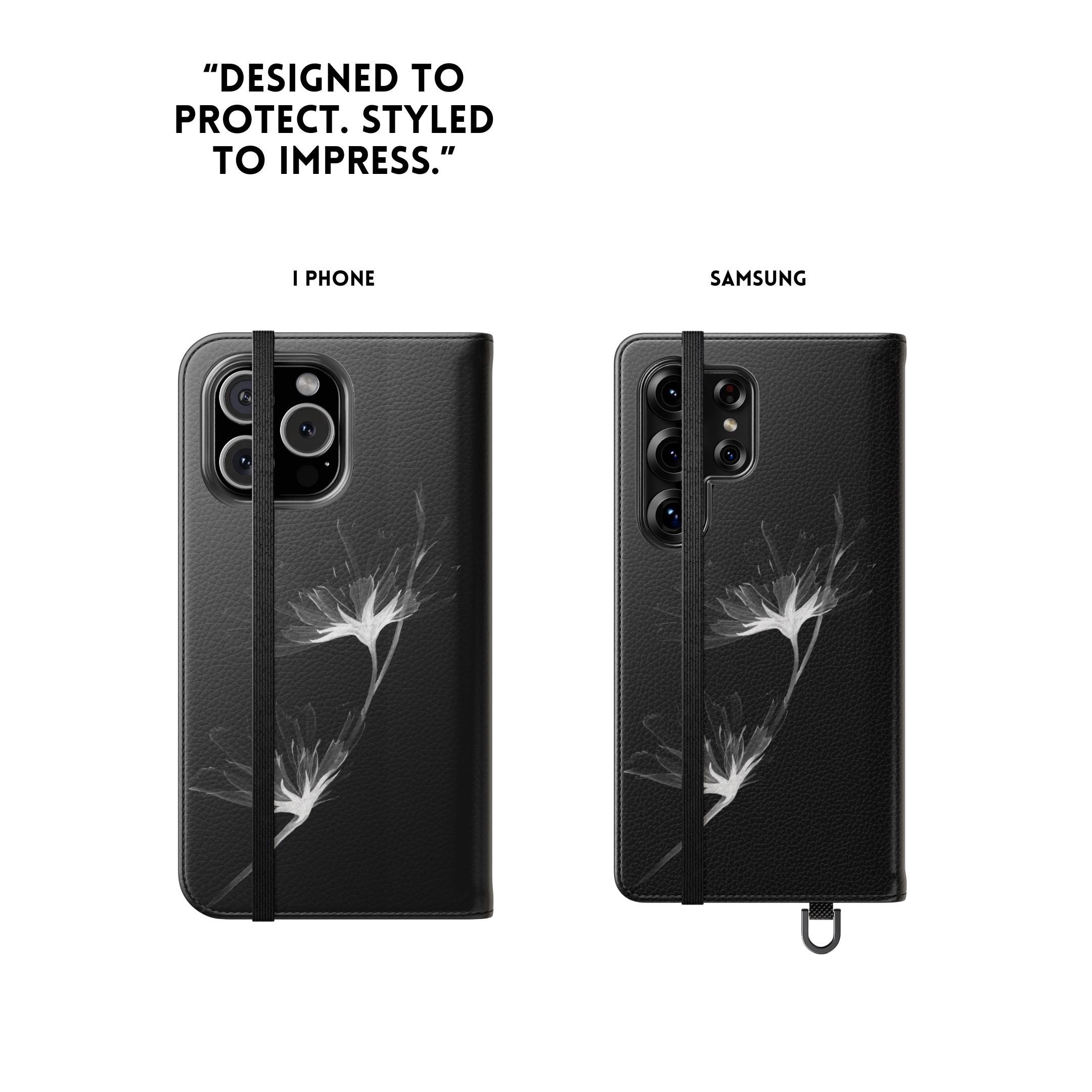 X-ray Floral Flip Phone Case: Faux Leather Phone Wallet - Etsy