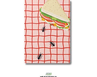 Cuaderno de tapa blanda con estampado de picnic: Cuaderno tamaño A5 para amantes de la naturaleza