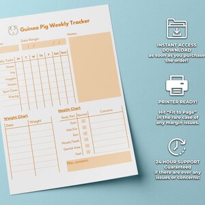 Guinea Pig Planner Printable - Weekly Planner | Guinea Pig Care With ...