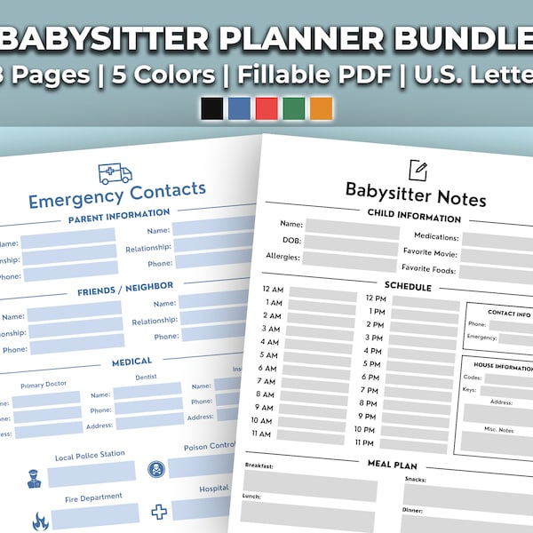 Babysitter Checklist - Etsy