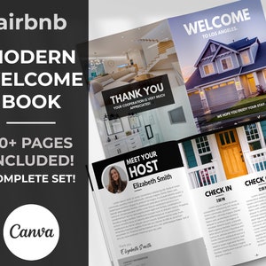 Airbnb Welcome Book Template Modern Minimalist Theme | Host Guidebook Packet for Vacation Rental | Printable Instant Download | VRBO