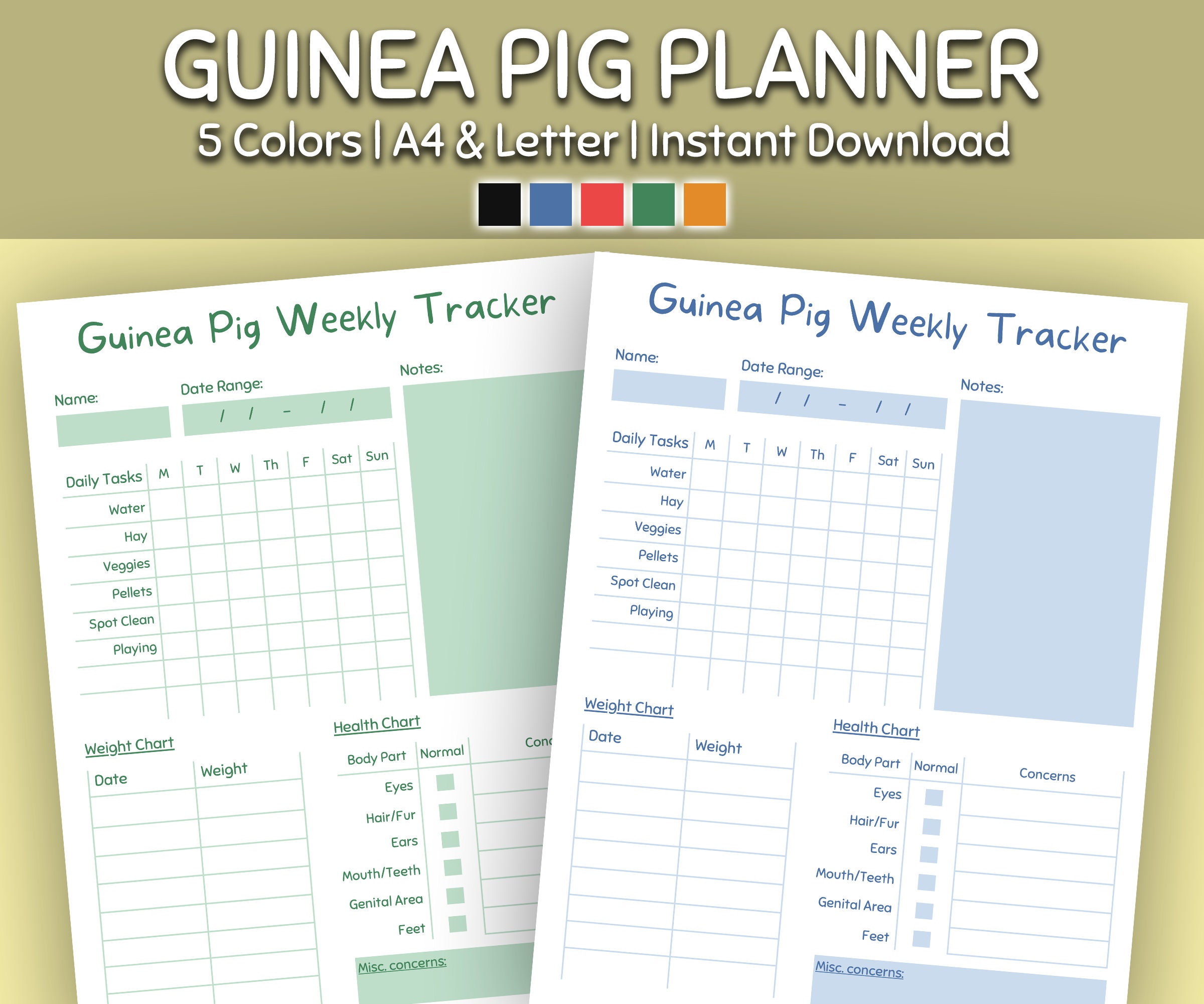 Guinea Pig Weekly Tracker Printable Weekly Planner Guinea Etsy guinea-pig-weekly-tracker-printable-weekly-planner-guinea-etsy