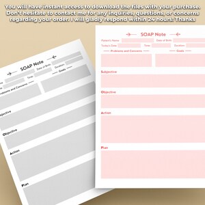 SOAP Note Template Printable for Therapist, Counselors, and Patients ...