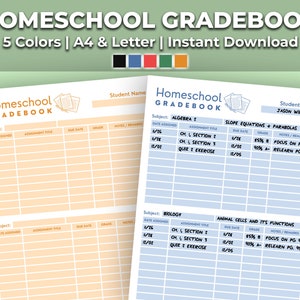Homeschool Gradebook Printable Homeschool Grading Sheet - Etsy