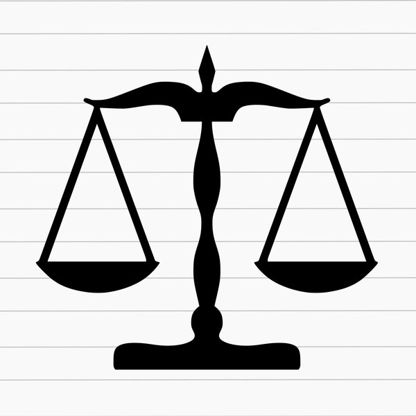 Scales of Justice SVG, Law Scales SVG, Justice Scales SVG, Law Scales Cut File, Justice Scales Vector, Law Clipart, Cricut, Png, Silhouette