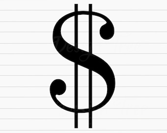 Dollar Sign SVG, Money Symbol SVG, Dollar Symbol Cut File, Dollar Sign Vector, Money Sign Vector, Dollar Sign Clipart, Cricut, Silhouette