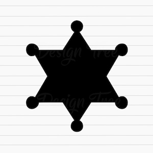 Badge SVG, Sheriff Badge SVG, Badge Cut File, Sheriff Star Svg, Sheriff Badge Vector, Badge Clipart, 6 Pointed Star, Cricut, Png, Silhouette