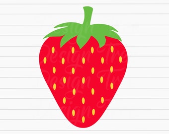 Strawberry SVG, Strawberry Cut File, Strawberry Vector, Strawberry Clipart, Cricut, Silhouette, PNG