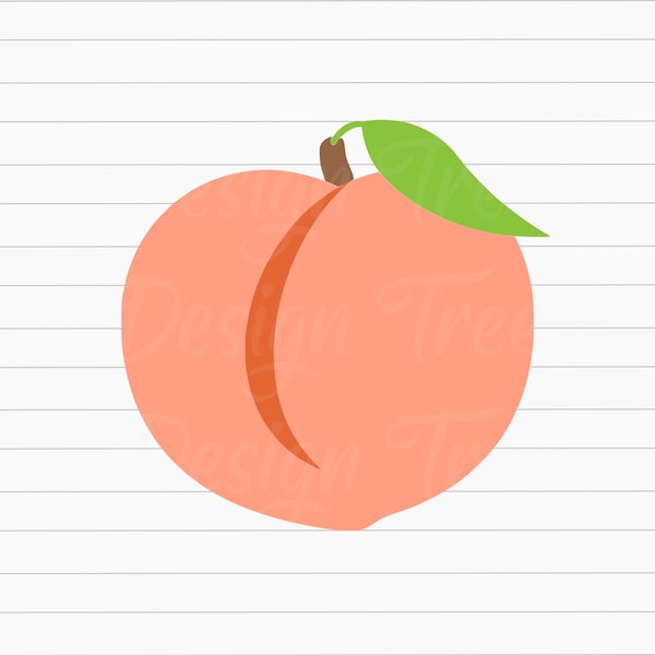 Peach SVG, Peach Cut File, Peach Clipart, Peach Vector, Peach Fruit SVG, Cricut, Silhouette, PNG