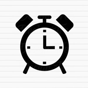 Wecker SVG, Wecker Cut File, Wecker Vektor, Wecker Clipart, Time SVG, Clock Outline Design, Cricut, Silhouette, PNG