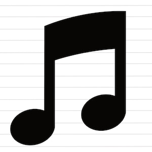 Musical Note Clipart, Quaver Symphony Cut File,  Music Symbol Vector: SVG, PNG, JPG For Cricut, Silhouette, Glowforge