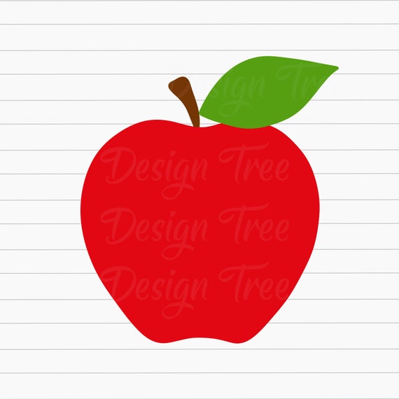 Red Apple Svg, Apple Clipart, Teacher Svg, School Svg, Silhouette