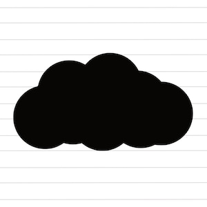 Wolke Clipart, Wolke Form Schnittdatei, Sturmwolke Vektor, Wettersymbol: SVG, PNG, JPG für Cricut, Silhouette, Glowforge