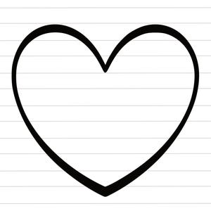 Heart Clipart, Heart Outline Cut File, Love Vector, Heart Icon, Valentine&#39;s Day Heart: SVG, PNG, JPG For Cricut, Silhouette, Glowforge