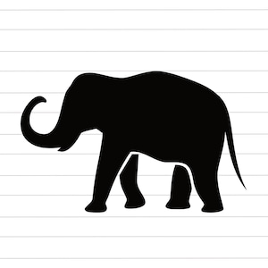 Elephant Clipart Cut File, African Safari Animal Vector, Elephant Icon: SVG, PNG, JPG For Cricut, Silhouette, Glowforge