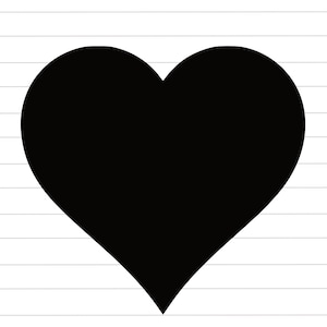 Heart Clipart, Black Heart Cut File, Love Vector, Heart Icon, Valentine's Day Heart: SVG, PNG, JPG For Cricut, Silhouette, Glowforge