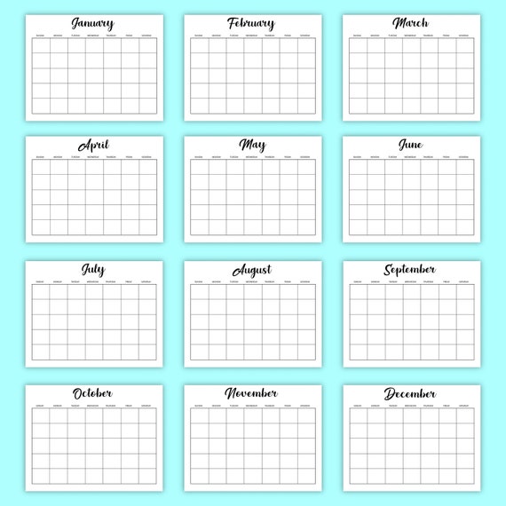 Monthly Calendar Template, Monthly Blank Calendar, Monthly Planner Template,  Printable Calendar, Editable Calendar Template, Desk Calendar - Etsy Sweden