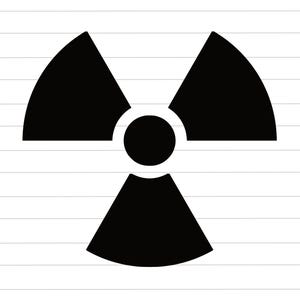 Símbolo radiactivo, archivo recortado de advertencia de radiación, logotipo de peligro radiactivo, contaminación nuclear: SVG, PNG, JPG para Cricut y Silhouette