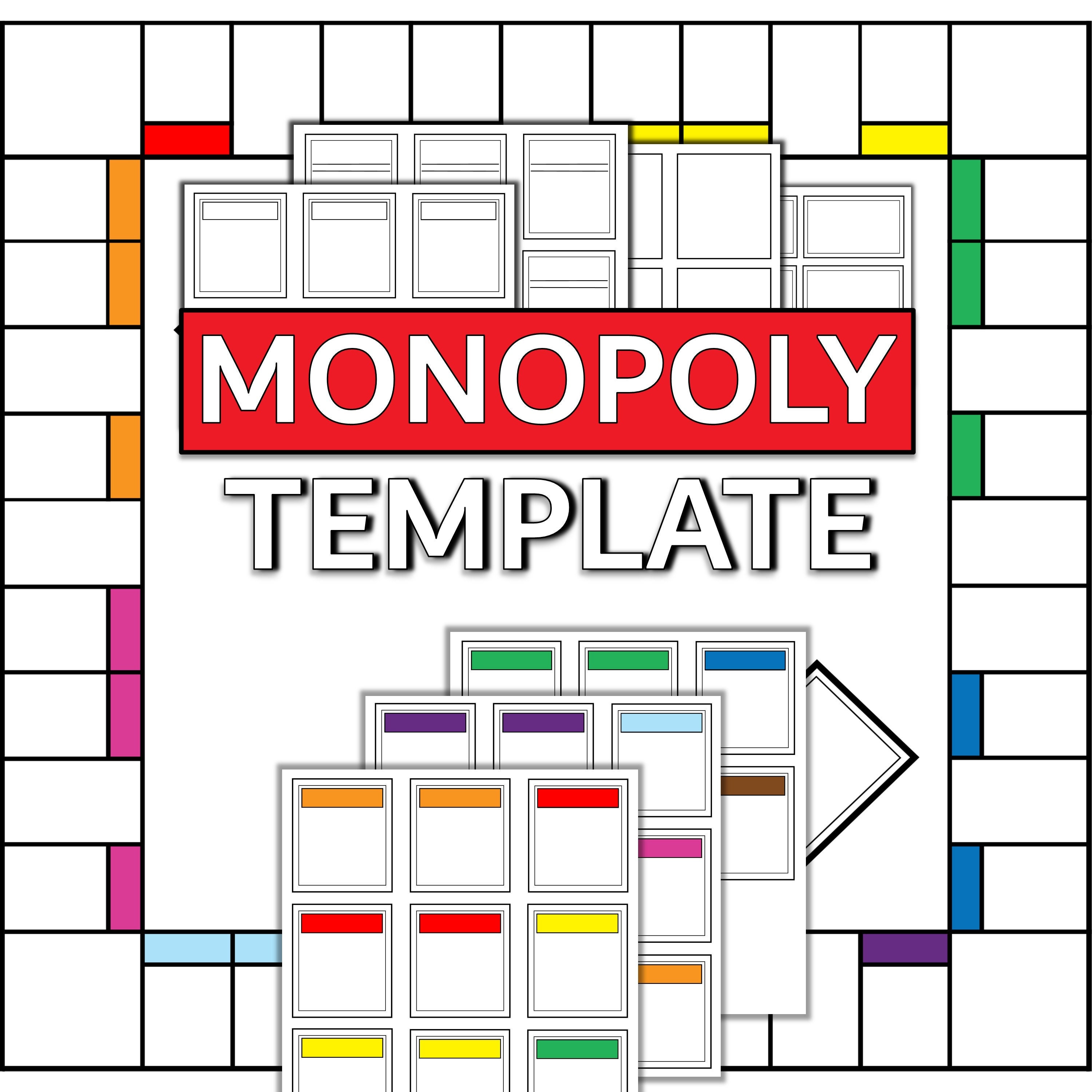 High Resolution Printable Monopoly Board Editable Printable Templates