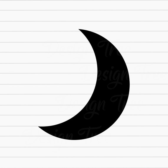 Crescent Moon SVG, Crescent Moon Cut File, Moon Vector, Moon Clipart,  Crescent Moon Illustration Design Outline, Cricut, Silhouette, PNG