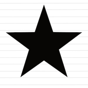 Black Star Clipart, 5 Pointed Star Cut File, Star Shape Vector Icon: SVG, PNG, JPG For Cricut, Silhouette, Glowforge