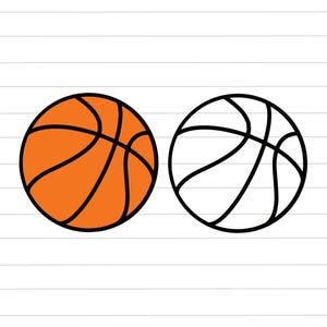Basketball Clipart, Sports Ball Cut File, Hoops Vector: SVG, PNG, JPG For Cricut, Silhouette, Glowforge