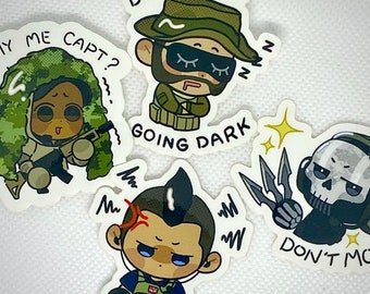 Call of Duty - Captain Price/Gaz/Soap/Ghost Chibi Waterproof Stickers
