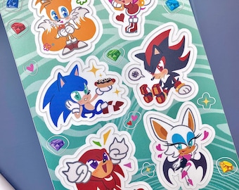 Sonic & Friends Chibi Waterproof Sticker Sheet