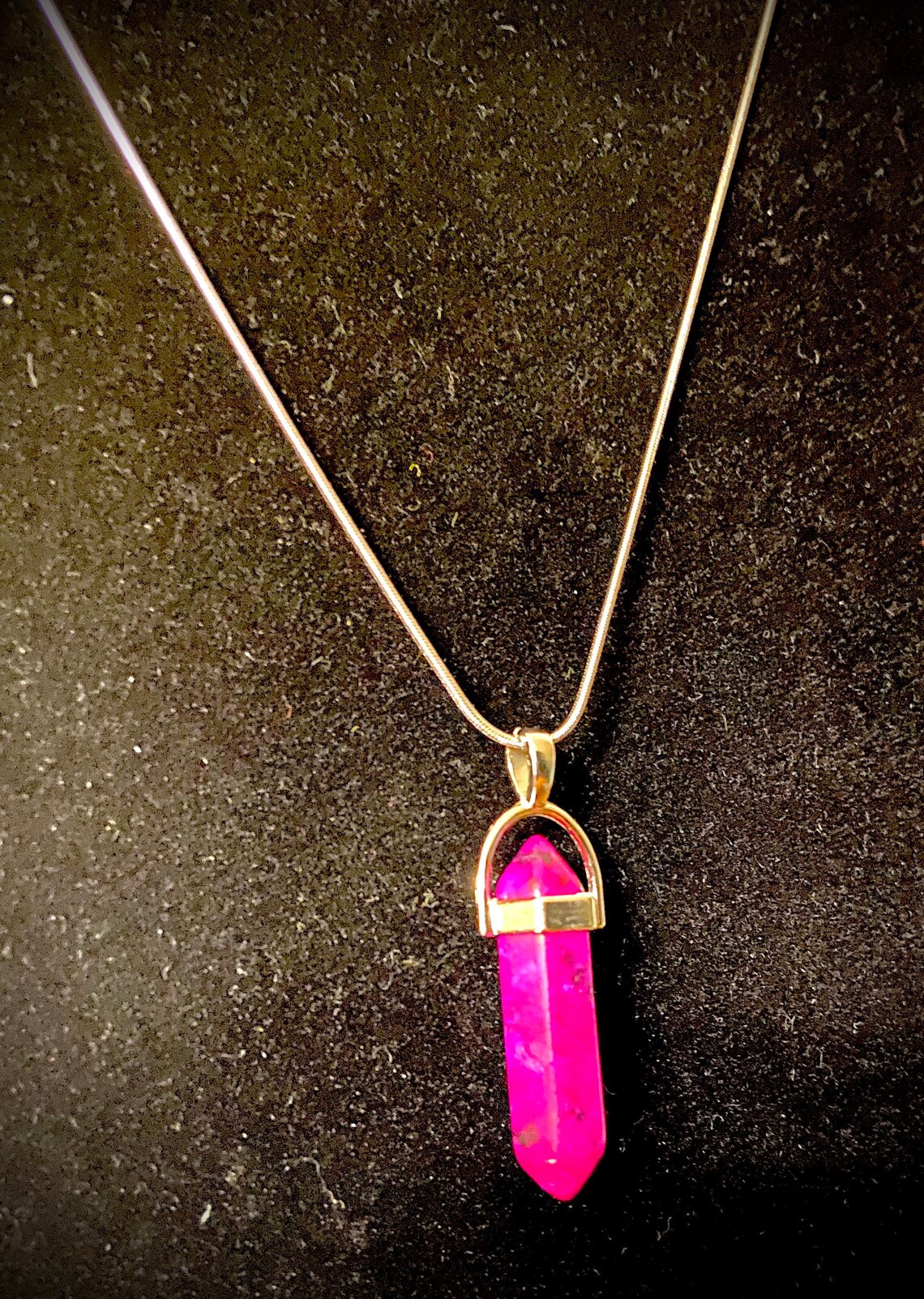 Genuine gemstone pendant stainless steel necklace chakra Etsy