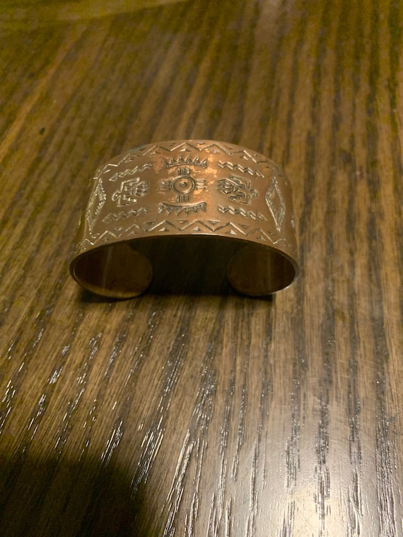 Unsigned Stamped, Copper Bracelet