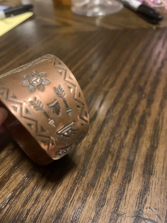 Unsigned Stamped, Copper Bracelet - image 2