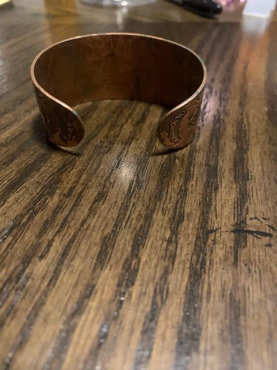 Unsigned Stamped, Copper Bracelet - image 3